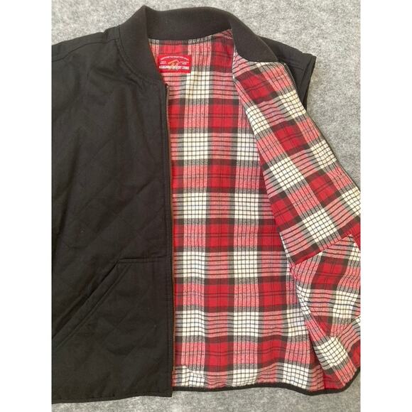 Marlboro Vest Mens Large Plaid Black Reversible Zip Up Country Store Western - Picture 4 of 9